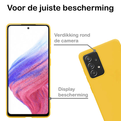 Samsung A53 Hoesje Siliconen Backcover Lichtgewicht - Geel