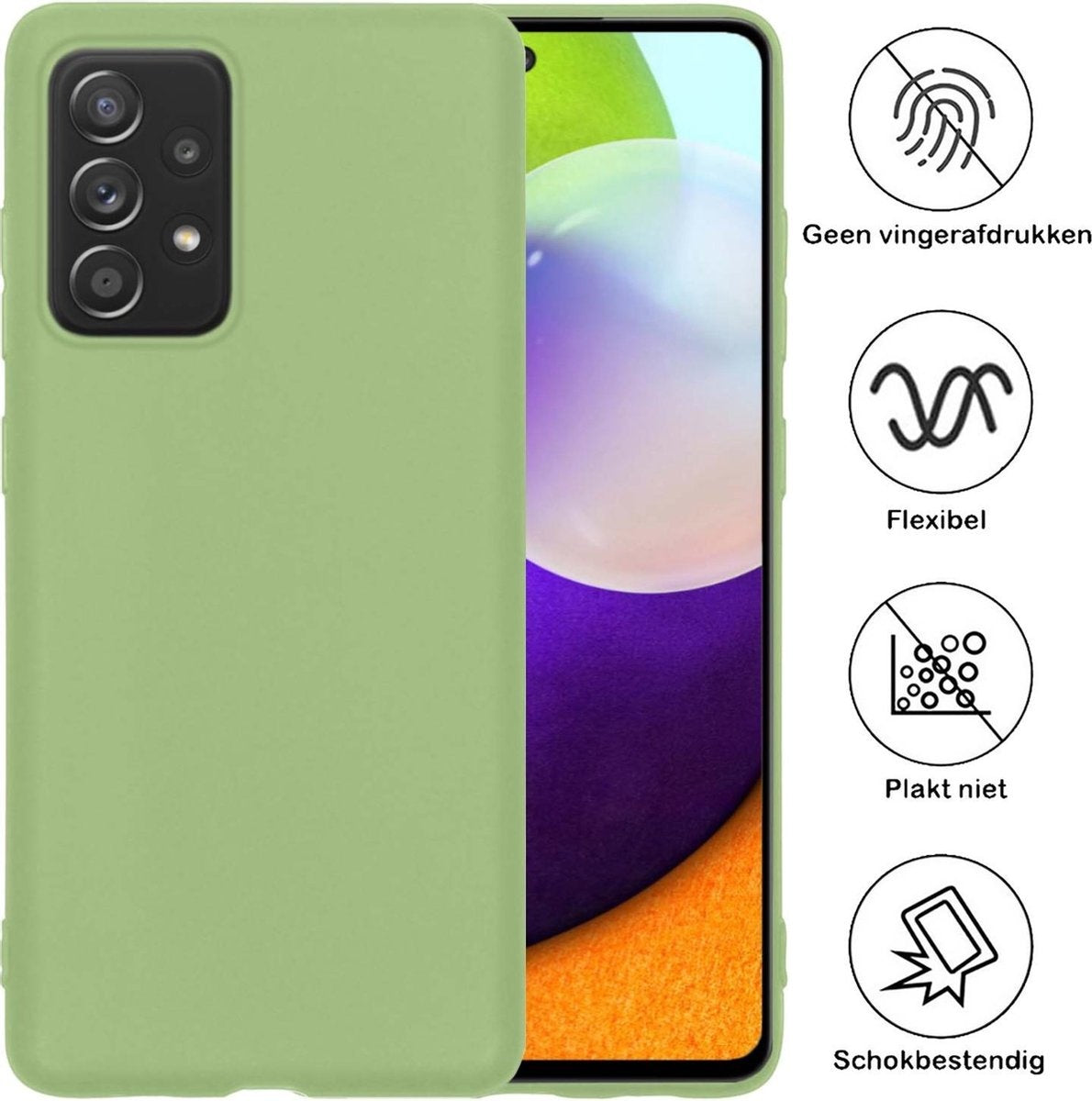 Samsung A52 Hoesje Siliconen - Groen