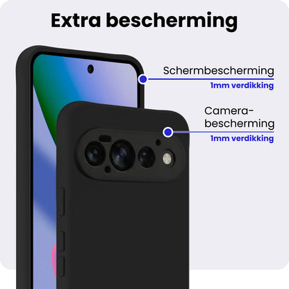 Google Pixel 11 Pro Hoesje Siliconen Backcover Lichtgewicht - Zwart