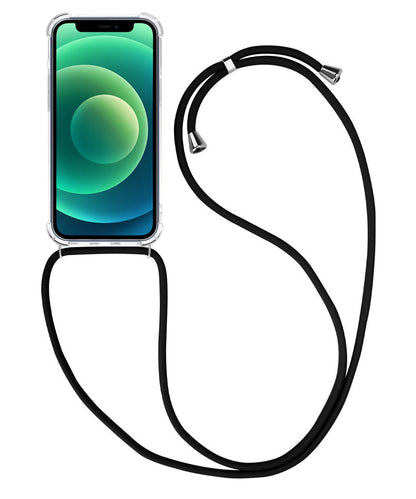 iPhone 12 Pro Max Hoesje met Koord Backcover Shockproof - Transparant