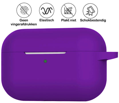 AirPods 3 Hoesje Siliconen met Clip - Paars