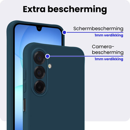 Samsung A17 Hoesje Siliconen Backcover Lichtgewicht - Donkerblauw