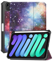 iPad Mini 7 Trifold Bookcase Hoes met Penhouder voor Apple Pen - Galaxy