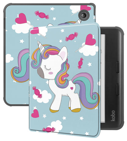 Kobo Libra Colour Bookcase Hoes Shockabsorberend - Eenhoorn