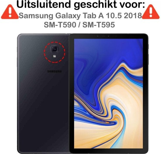 Samsung Galaxy Tab A 10.5 2018 Hoesje Toetsenbord Case Kunstleer - Zwart