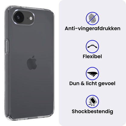 iPhone 16e Hoesje Siliconen Backcover Lichtgewicht - Transparant