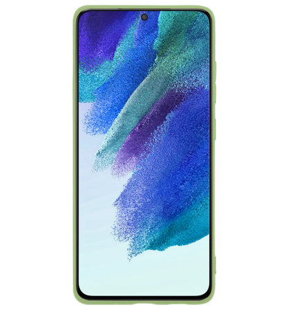 Samsung S21 FE Hoesje Siliconen Backcover Lichtgewicht - Groen
