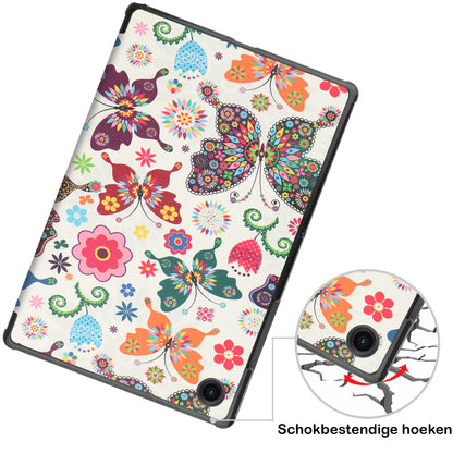 Samsung Galaxy Tab A8 Trifold Bookcase Hoes - Vlinders