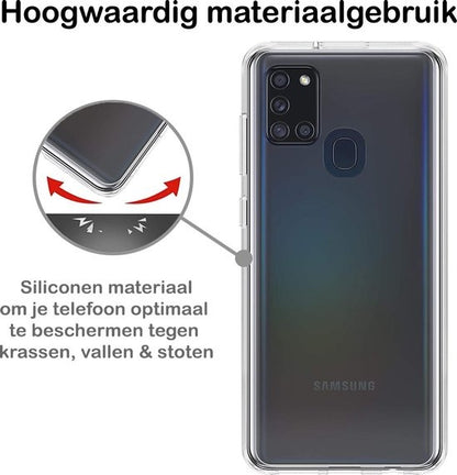 Samsung A21s Hoesje Siliconen Backcover Lichtgewicht - Transparant