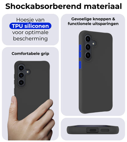 Samsung S23 FE Hoesje Siliconen Backcover Lichtgewicht - Zwart