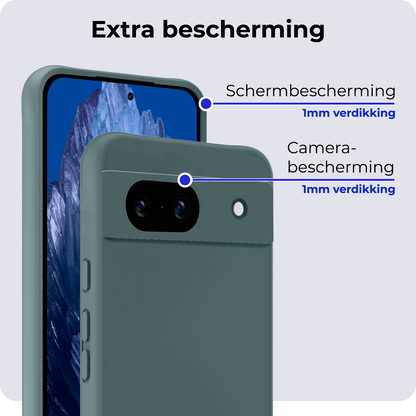 Google Pixel 8a Hoesje Siliconen Backcover Lichtgewicht - Donkergroen