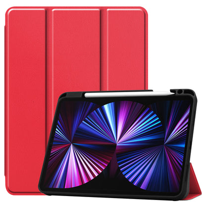 iPad Pro 2021 (11 inch) Trifold Bookcase Hoes met Penhouder voor Apple Pen - Rood