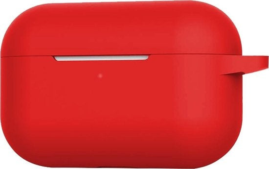 Airpods Pro Hoesje Siliconen met Clip - Rood