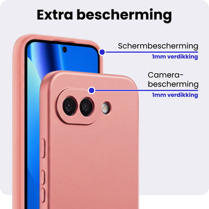 Google Pixel 10a Hoesje Siliconen Backcover Lichtgewicht - Lichtroze