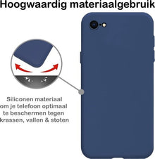 iPhone 7 Hoesje Siliconen Backcover Lichtgewicht - Donkerblauw