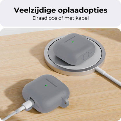 AirPods 4 Hoesje Siliconen Krasbestendig - Grijs