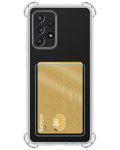 Samsung A53 Hoesje Kaarthouder Backcover Shockproof - Transparant