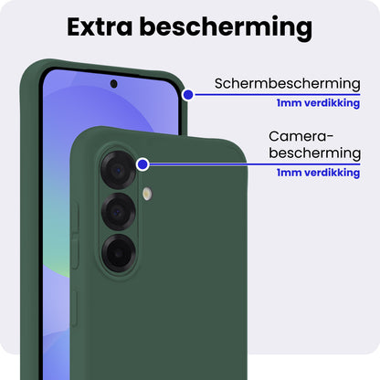 Samsung A36 Hoesje Siliconen Backcover Lichtgewicht - Donkergroen