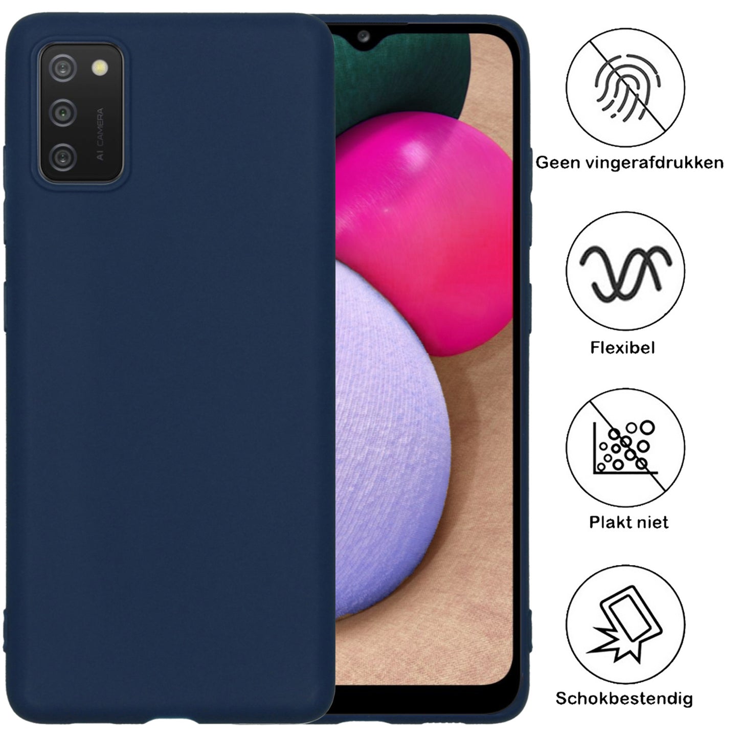 Samsung A03s Hoesje Siliconen - Donkerblauw