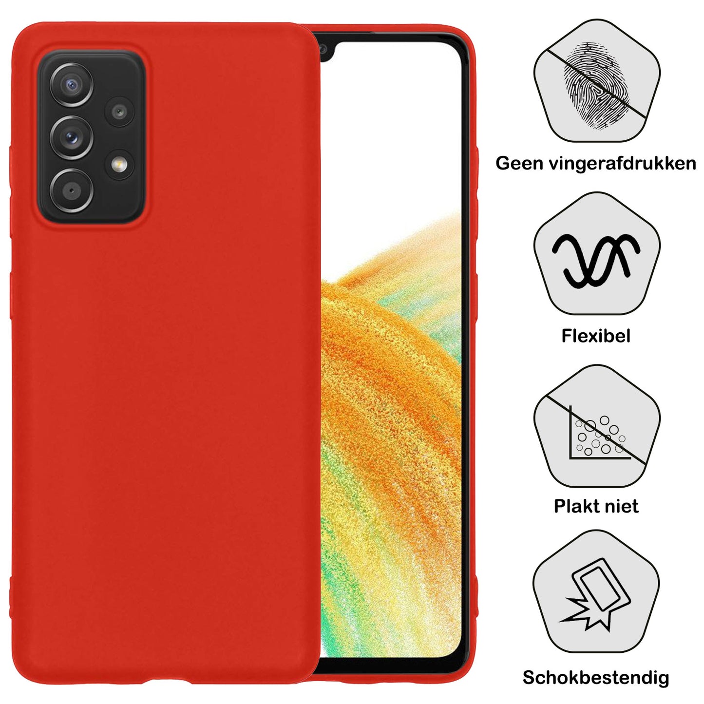 Samsung A33 Hoesje Siliconen - Rood