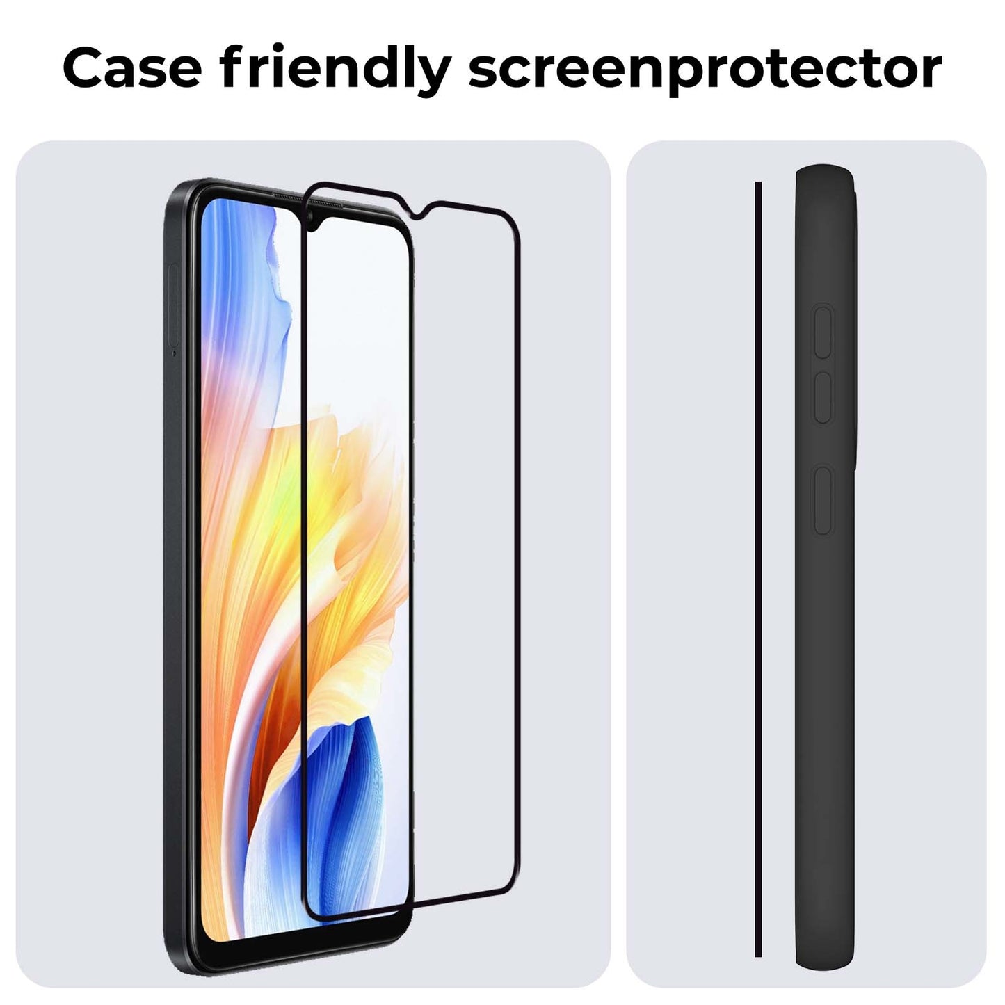 OPPO A38 Screenprotector Full Cover Tempered Glass