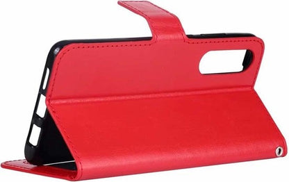 Samsung Galaxy A50 Hoesje Bookcase Cover met Kaarthouder - Rood