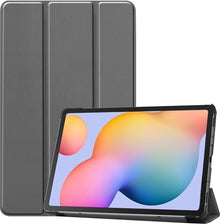 Samsung Galaxy Tab S6 Lite Trifold Bookcase Hoes - Grijs