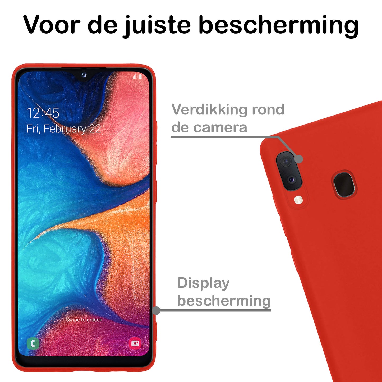 Samsung A20e Hoesje Siliconen - Rood