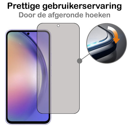 Samsung A54 Screenprotector Gehard Glas - Privacy
