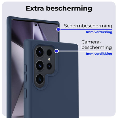 Samsung S24 Ultra Hoesje Siliconen Backcover Lichtgewicht - Donkerblauw