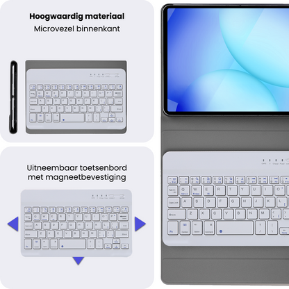 Samsung Galaxy Tab A11 Toetsenbord Hoes met Uitneembaar toetsenbord - Goud