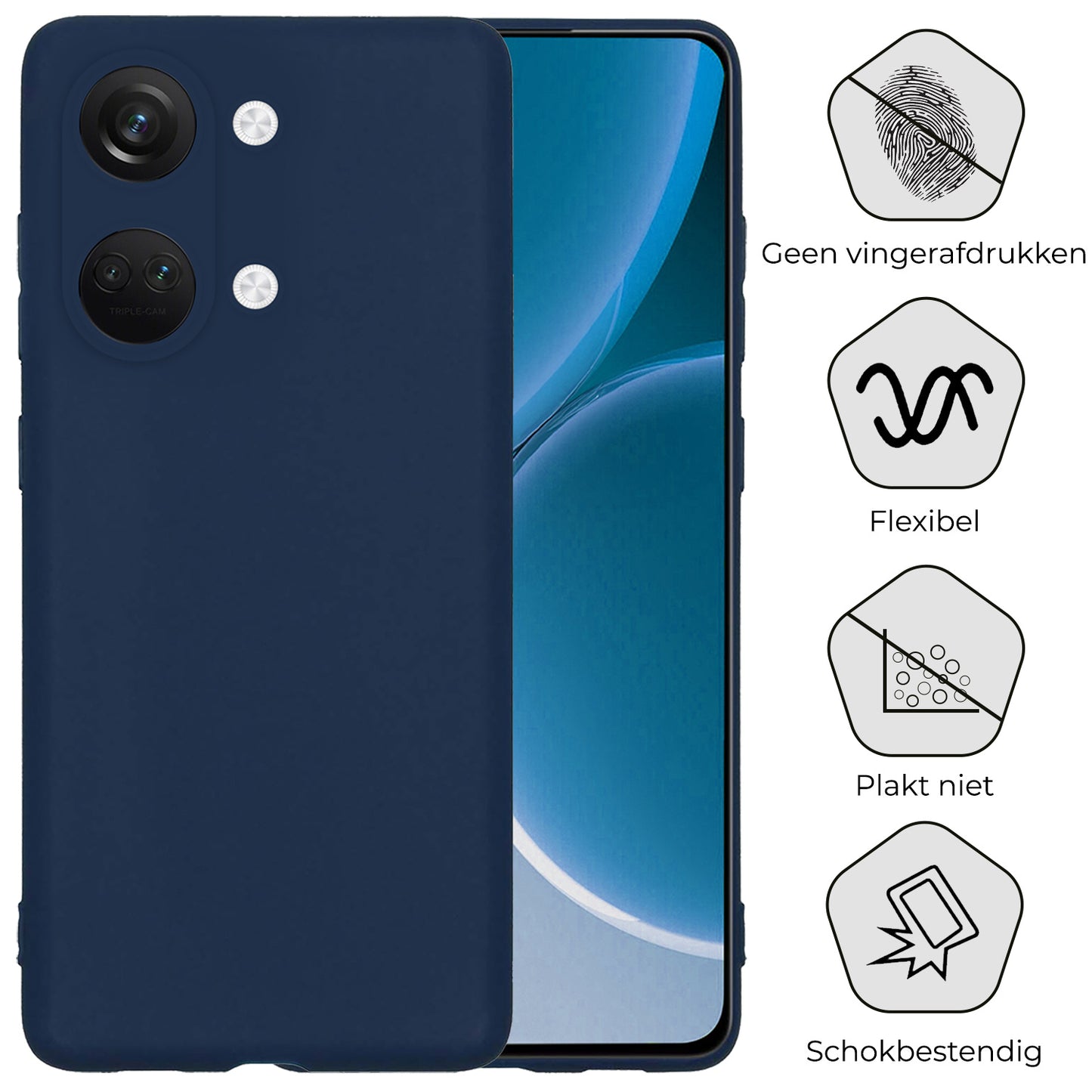 OnePlus Nord 3 Hoesje Siliconen - Donkerblauw