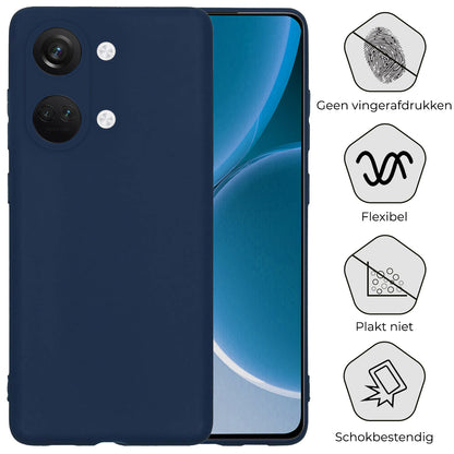 OnePlus Nord 3 Hoesje Siliconen - Donkerblauw