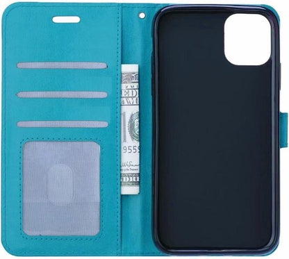 iPhone 11 Pro Hoesje Bookcase Cover met Kaarthouder - Turquoise