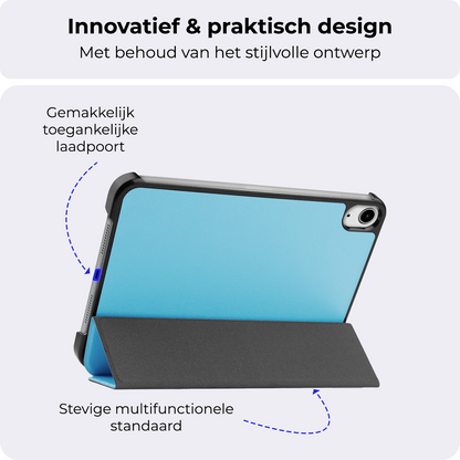 iPad Mini 7 Trifold Bookcase Hoes - Lichtblauw