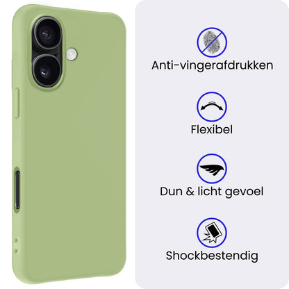 iPhone 17 Hoesje Siliconen Backcover Lichtgewicht - Groen
