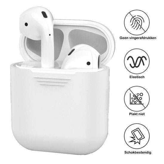 AirPods Hoesje Siliconen met Clip - Transparant