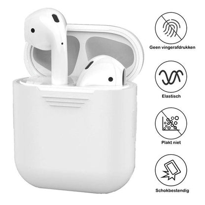 AirPods Hoesje Siliconen met Clip - Transparant