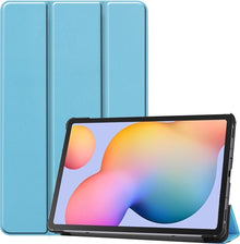 Samsung Galaxy Tab S6 Lite Trifold Bookcase Hoes - Lichtblauw