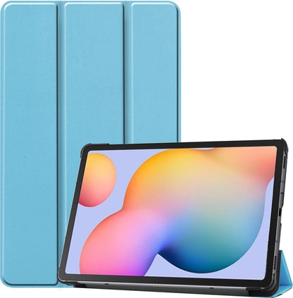 Samsung Galaxy Tab S6 Lite Trifold Bookcase Hoes - Lichtblauw