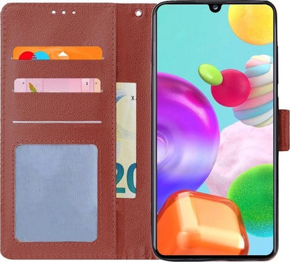 Samsung A41 Hoesje Book Case Kunstleer - Bruin