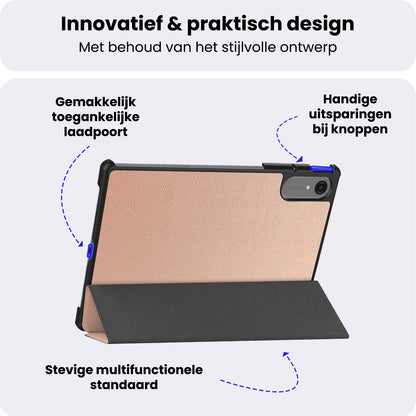 Lenovo Idea Tab Pro Gen 2 Trifold Bookcase Hoes - Rosé goud