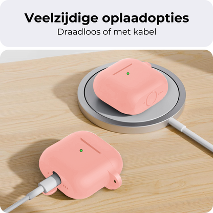 AirPods 4 Hoesje Siliconen Krasbestendig - Lichtroze