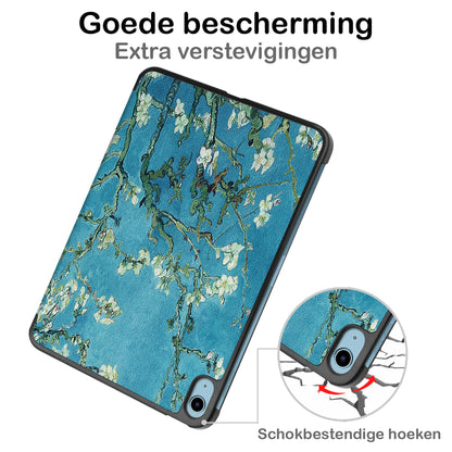 iPad 2022 / 2025 (A16 ) Trifold Bookcase Hoes - Bloesem