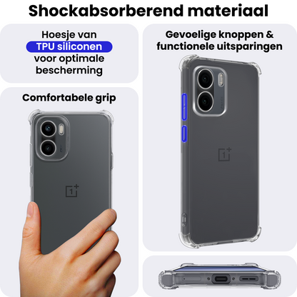 OnePlus 15R Hoesje Shockproof Backcover Siliconen - Transparant