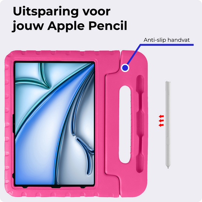 iPad Air 2024 / 2025 (13 inch) Kinderhoes Shockabsorberend Foam - Roze
