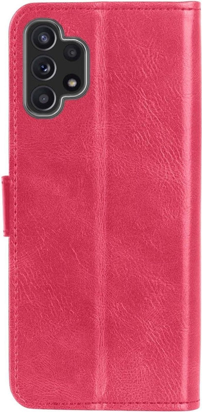 Samsung A32 5G Hoesje Bookcase Cover met Kaarthouder - Donkerroze