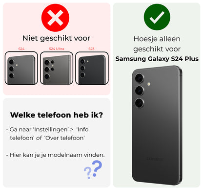 Samsung S24 Plus Hoesje Bookcase Cover met Kaarthouder - Donkerroze
