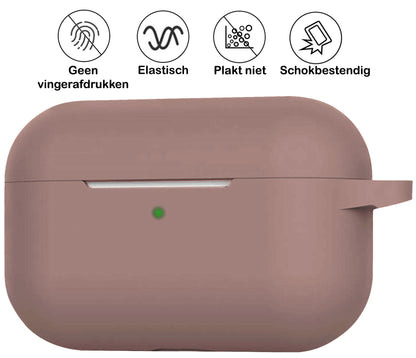 AirPods 3 Hoesje Siliconen met Clip - Beige