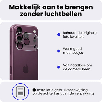 iPhone 18 Pro Camera Screenprotector Gehard Glas